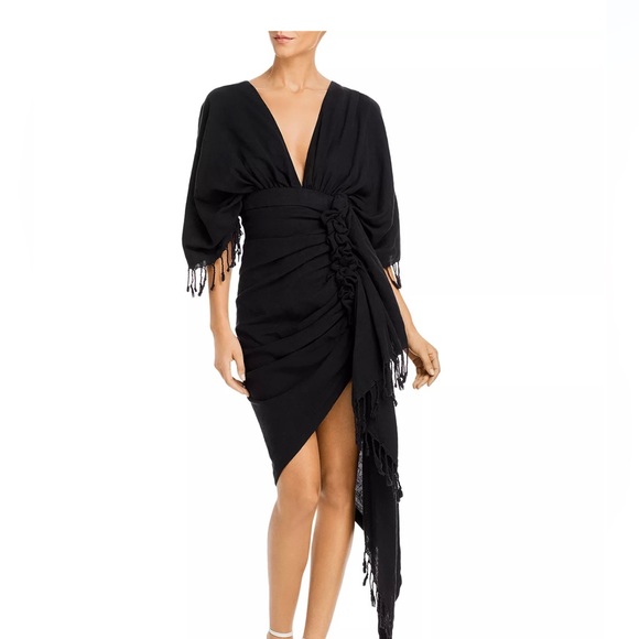 Just BEE Queen Luma Ruched High-Low Midi Dress - Picture 3 of 5